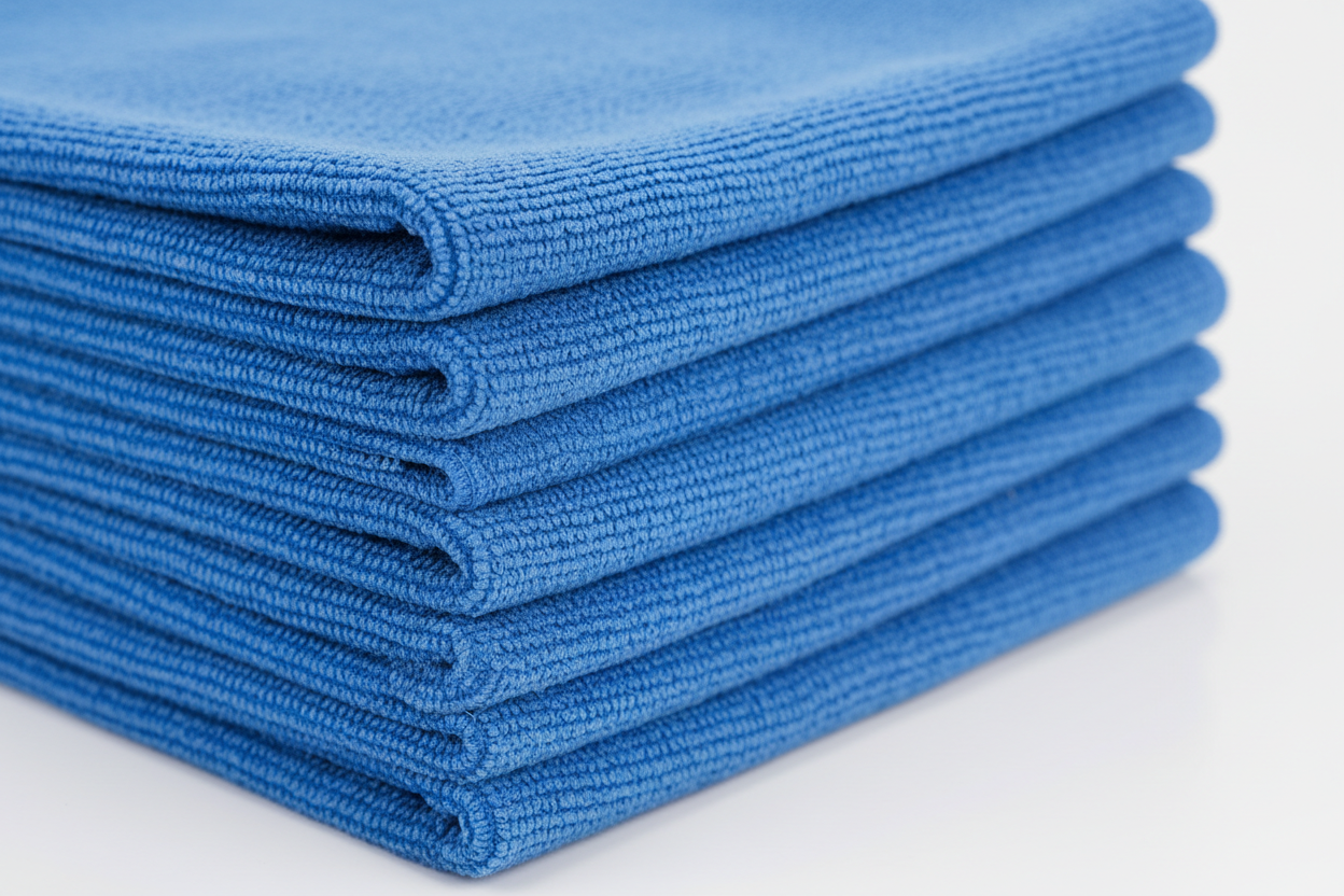 blue mircofiber rags'